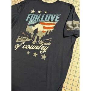 Nine Line Apparel Love Of Country T-Shirt LARGE Blue Patriotic Flag Eagle USA